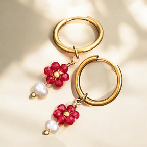 Jade Blossom Parel Oorringen