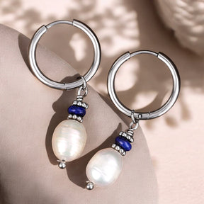 Zilveren Lapis Lazuli Parel Oorringen