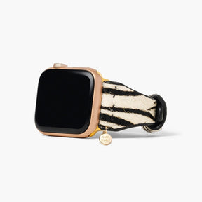 Zebra luxe lederen Apple Watch -band