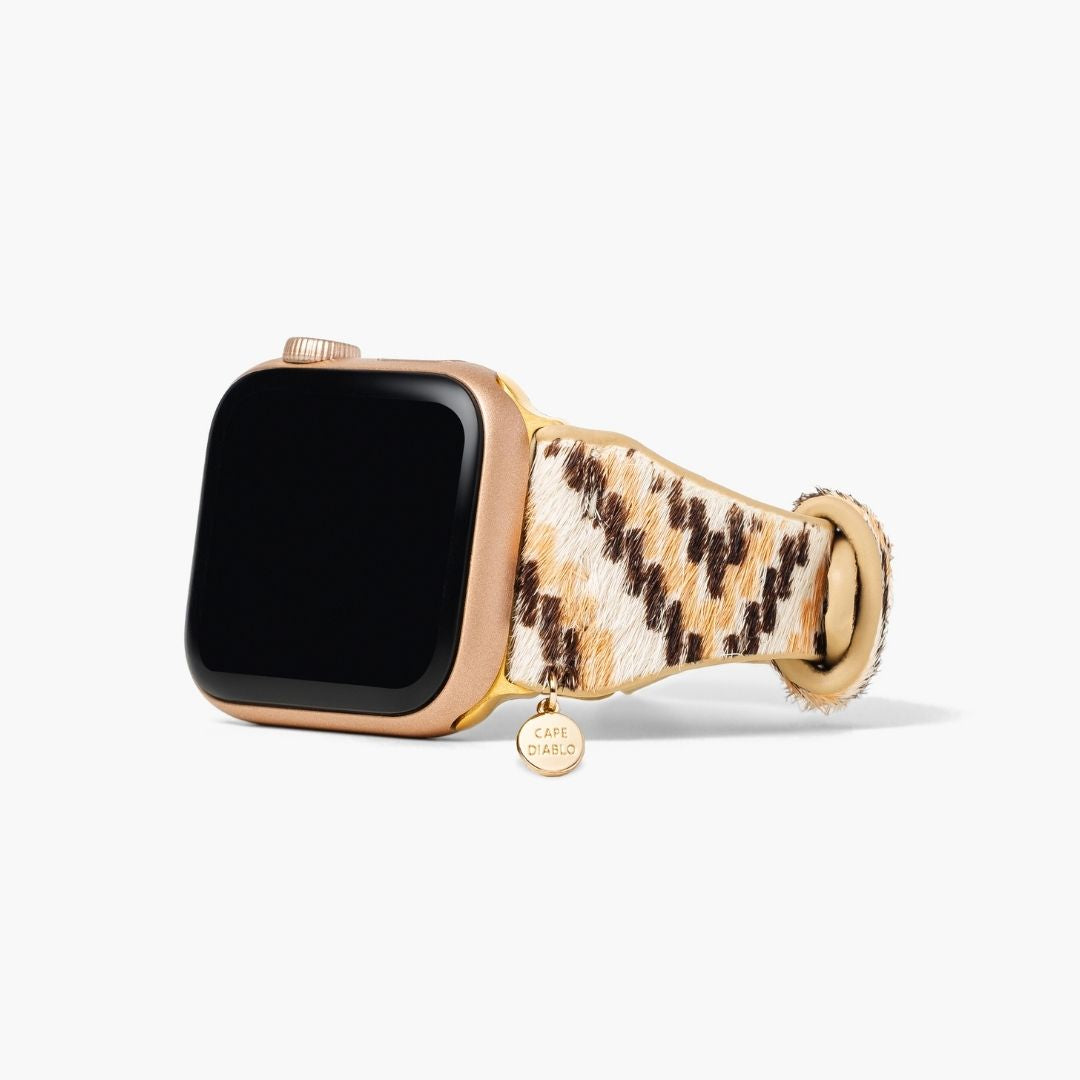 Ebbenhouten Escalade lederen Apple Watch band