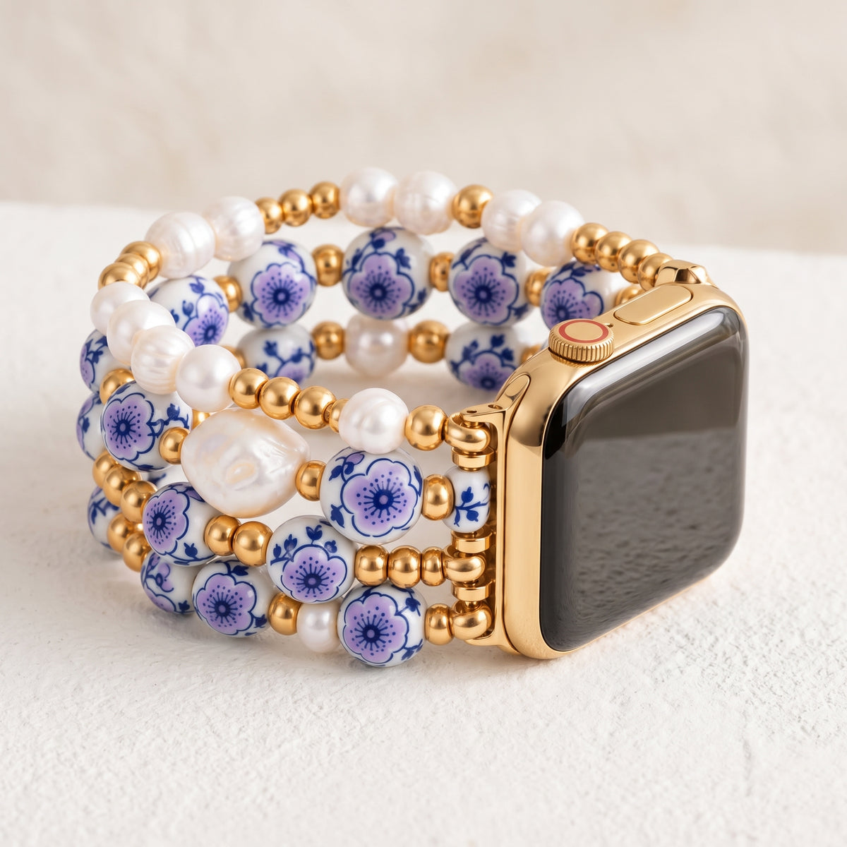 Porseleinen tuin Apple Watch-bandje Lavender Bloom