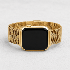 Gouden stalen luxe rekbare Apple Watch-band