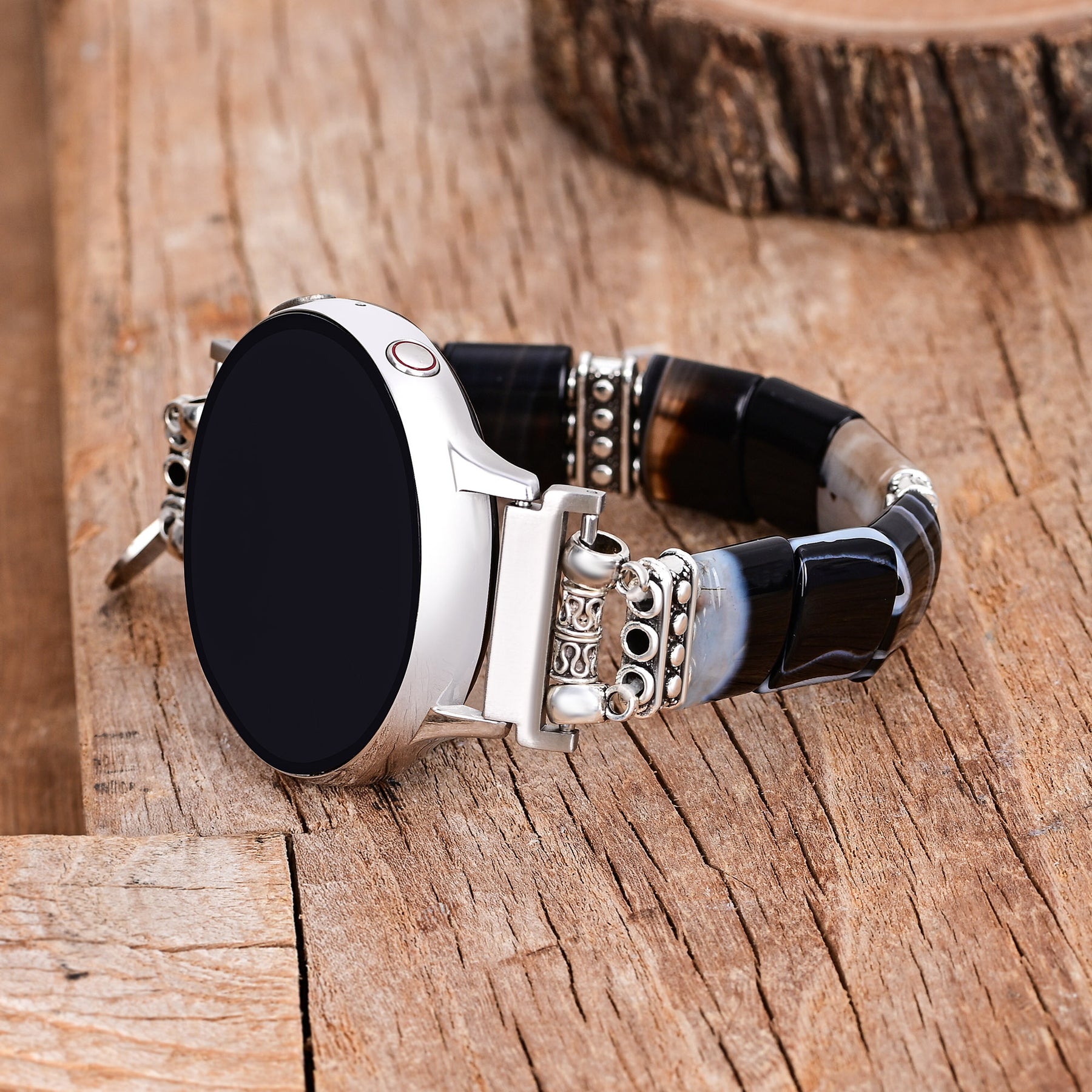Bracelet extensible Bohemian Noir pour Apple Watch