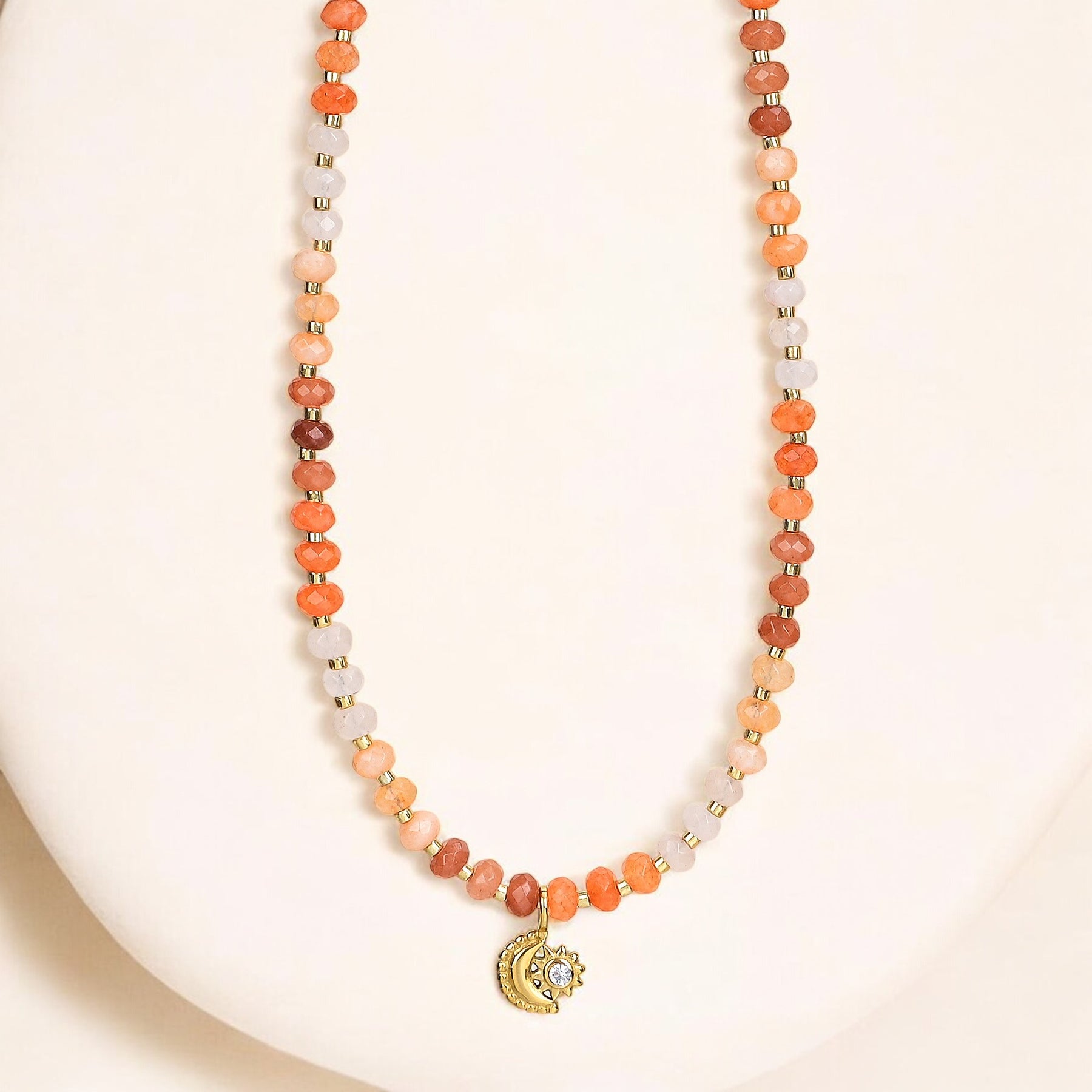 Zonsondergang Glans Jade Ketting