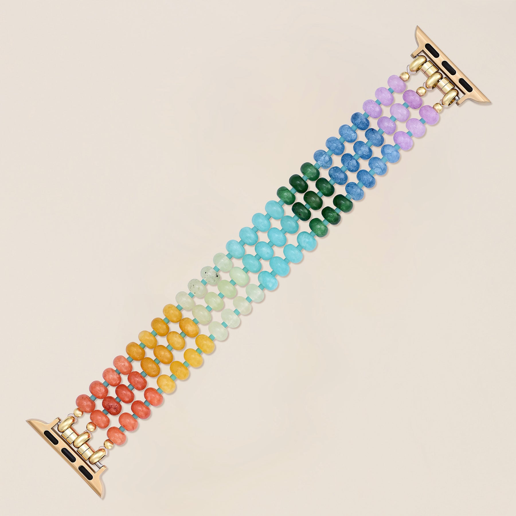 Rainbow Glow Stone Stretch Apple Watch Band
