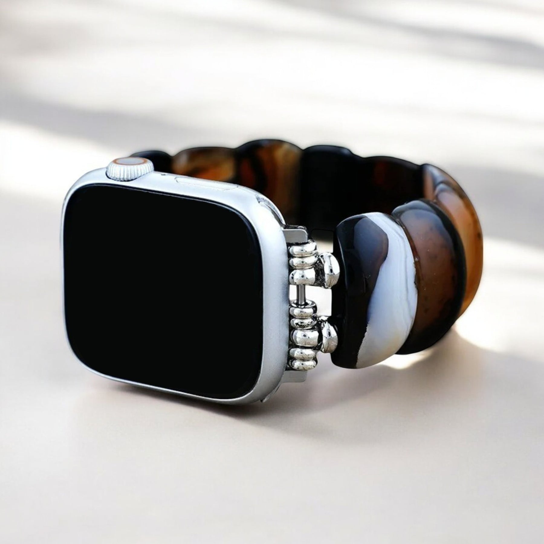 Bracelet extensible Bohemian Onyx Elegance pour Apple Watch