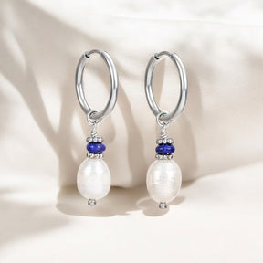 Zilveren Lapis Lazuli Parel Oorringen