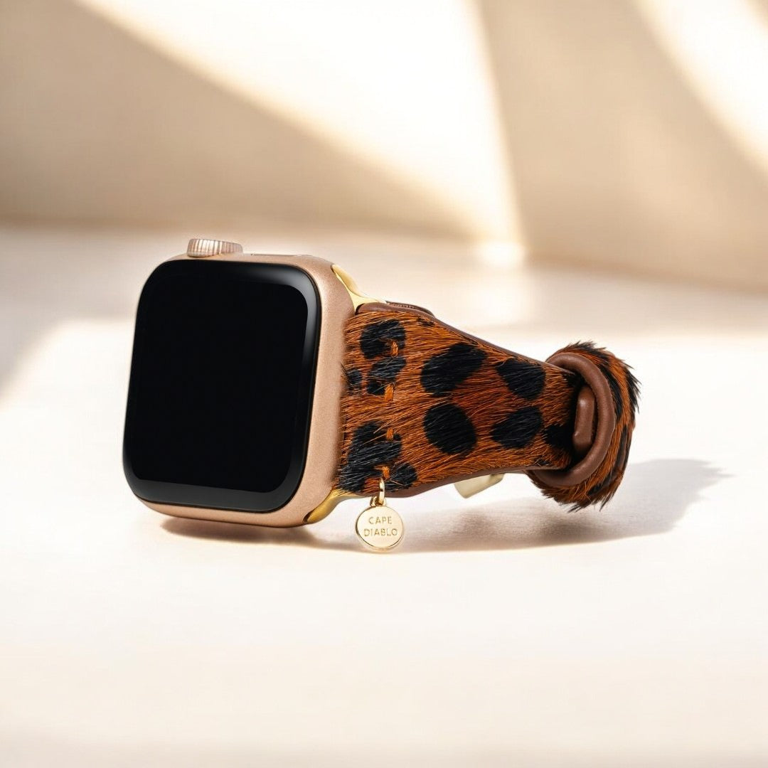 Panthera Bruine Leren Apple Watch Band
