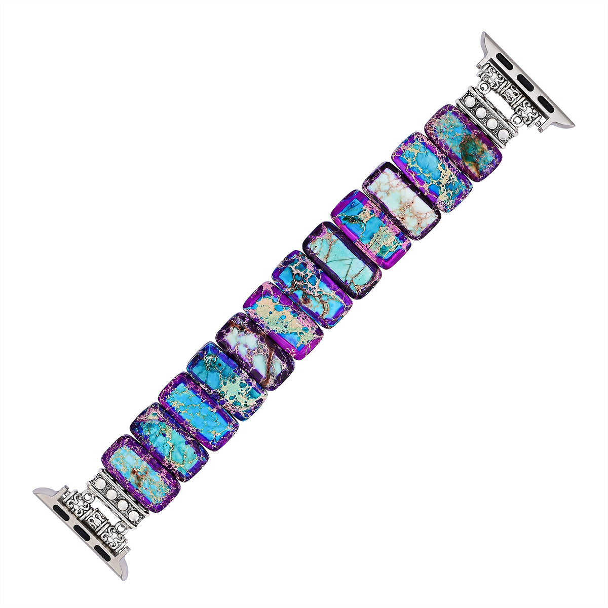 Majestätisches tibetisches Jaspis-Stretch-Apple Watch-Armband