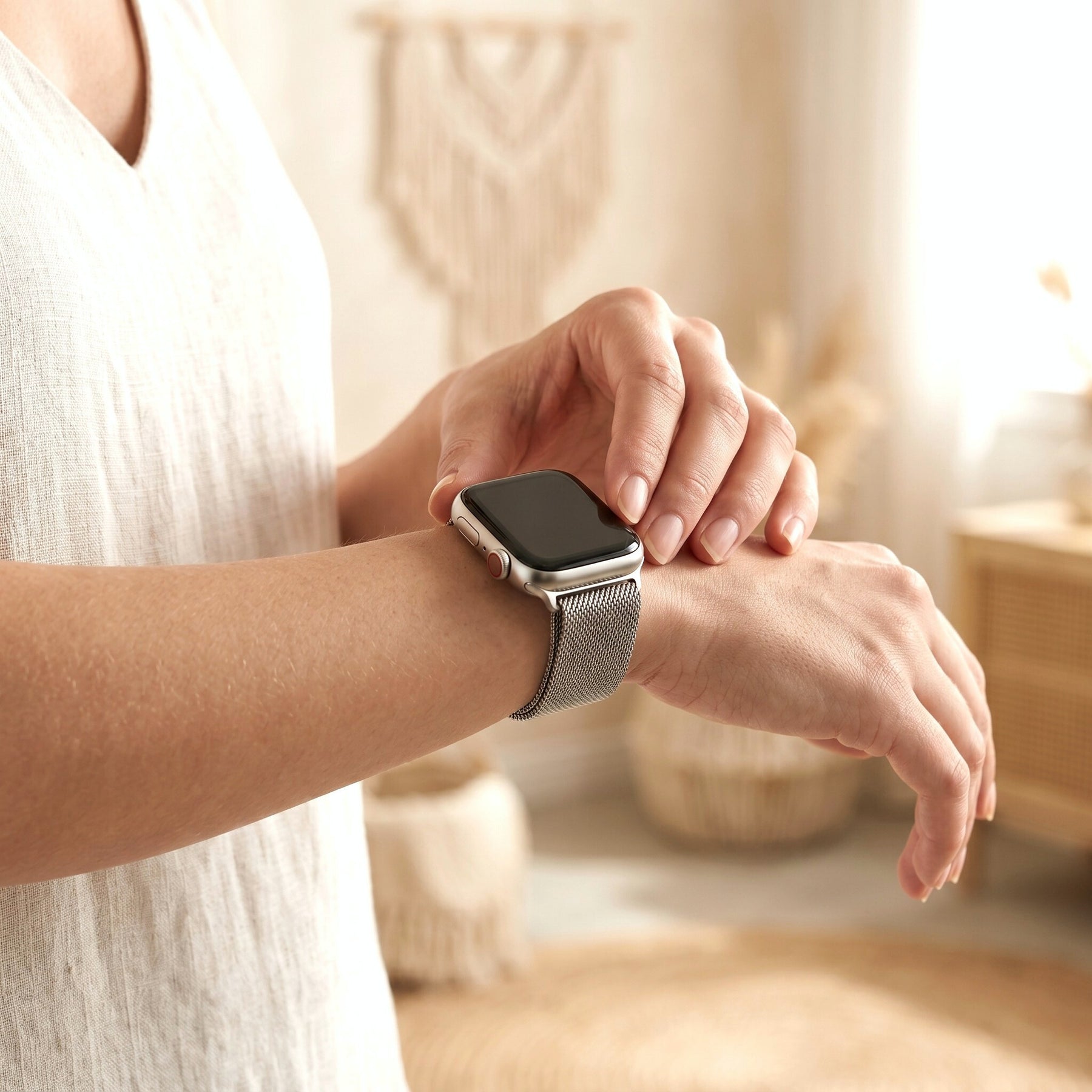 Platin Stahl Luxus Apple Watch Armband