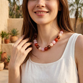 Chunky rozen kralenketting