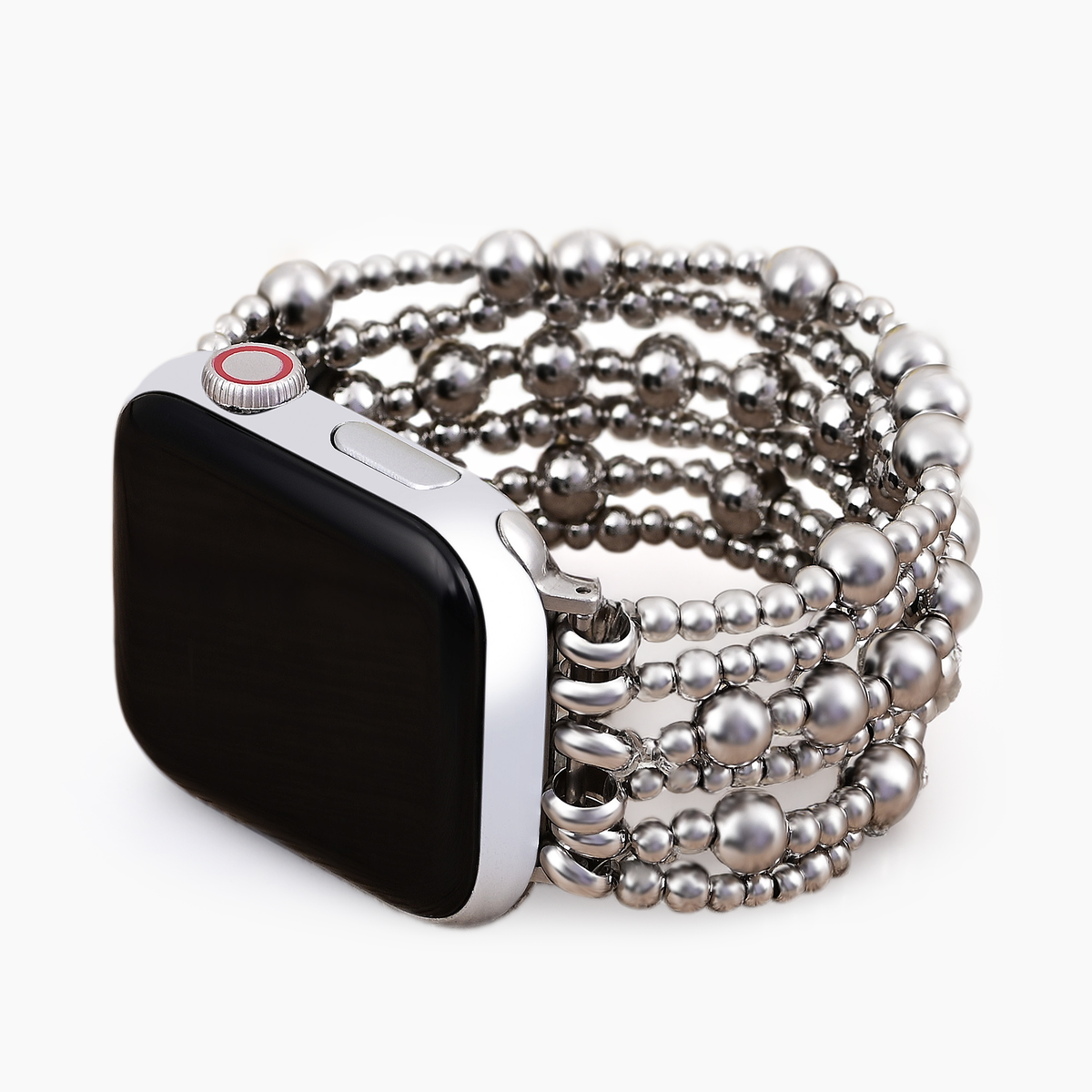 Platinum Demure Stretch Apple Watch-band