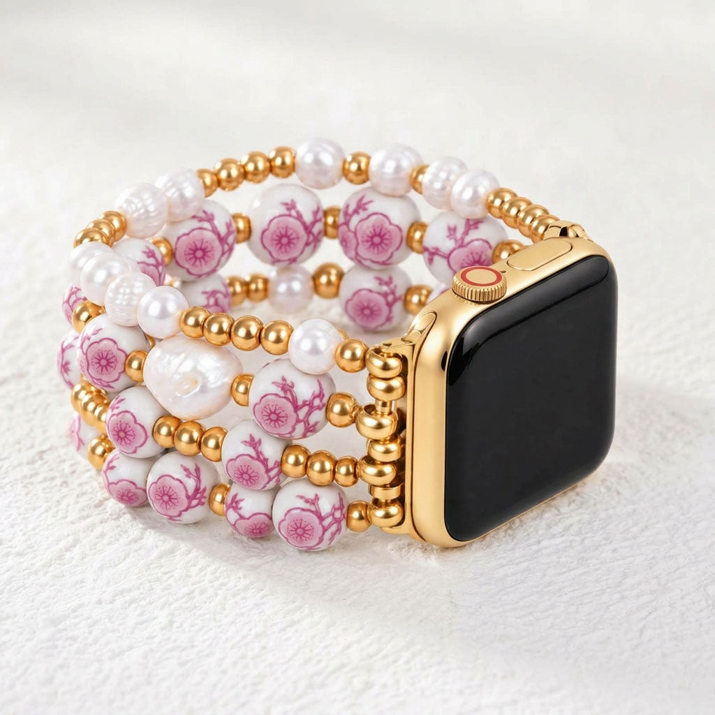 Bracelet Apple Watch Porcelain Garden Cherry Blossom
