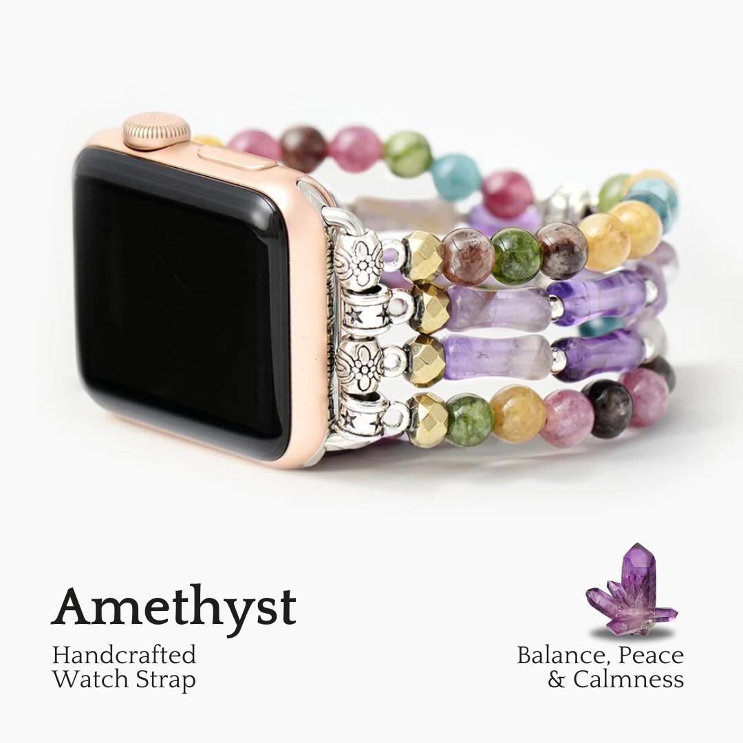 Mozaïek Amethist Stretch Apple Watch-bandje