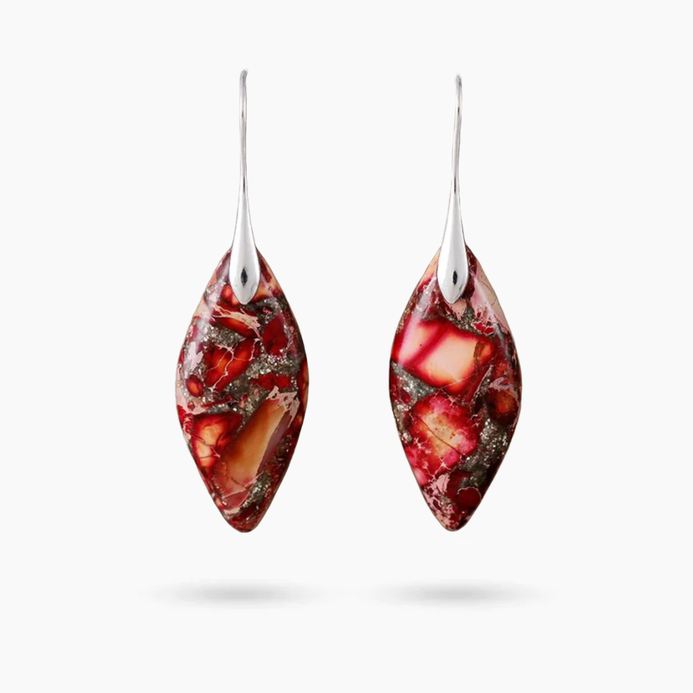 Boucles d'oreilles Rubis Terre Jaspe