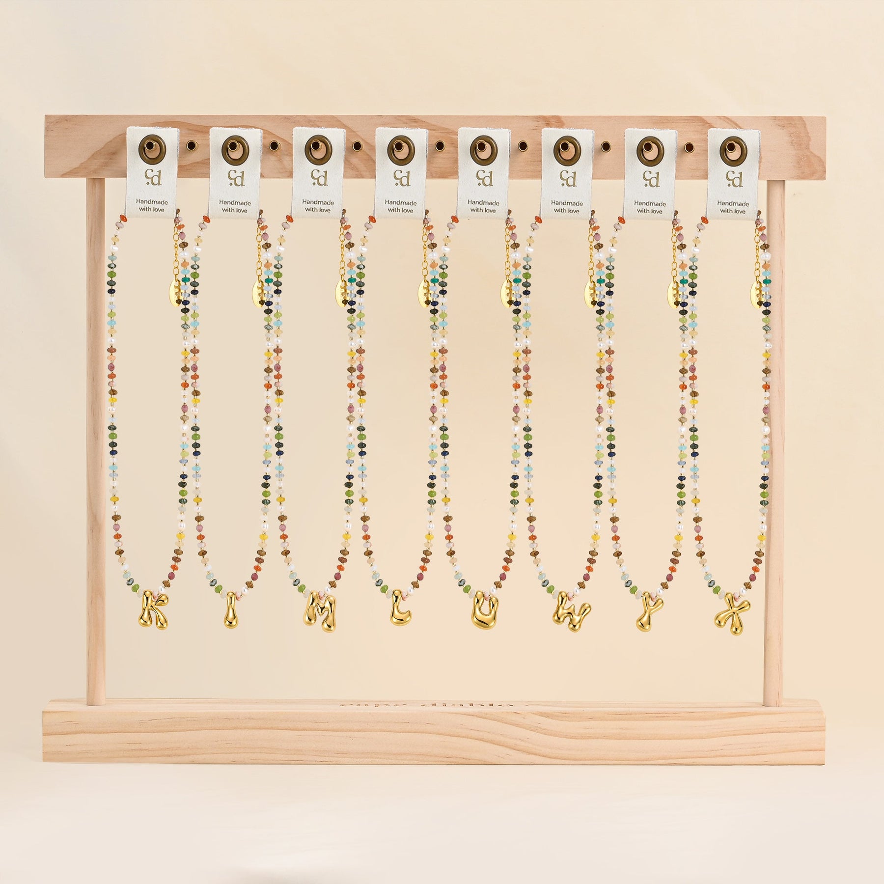 Multicolor bubbelletter ketting