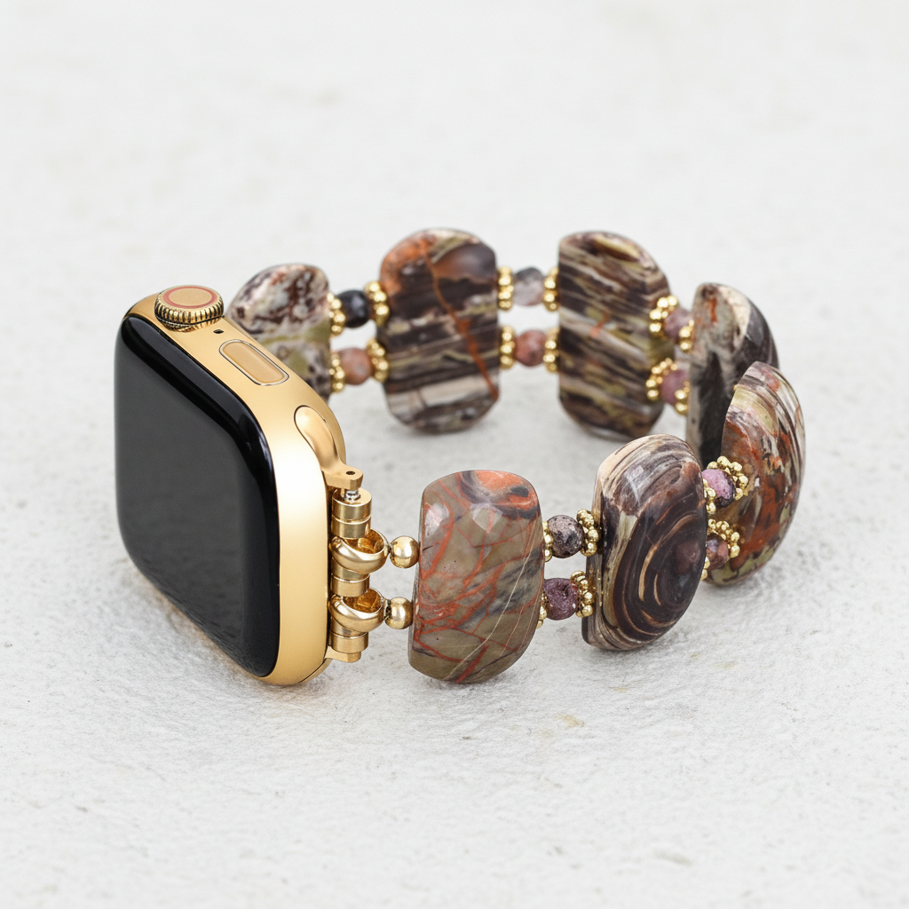 Desert Horizon Jaspis Dehnbares Apple Watch Armband