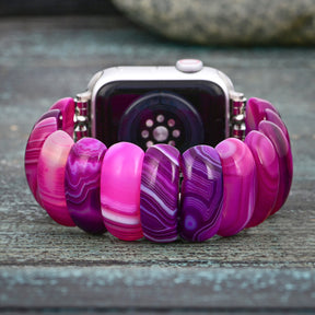 Strap aus strahlendem Orchideen-Achat für Apple Watch