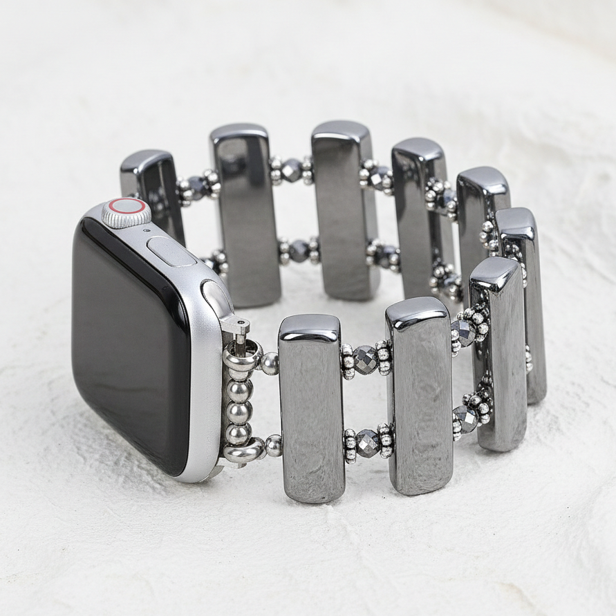 Platina Zonsverduistering Rekbare Apple Watch Band