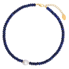 Collier de perles Lapis de minuit