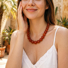 Chunky rode kralenketting