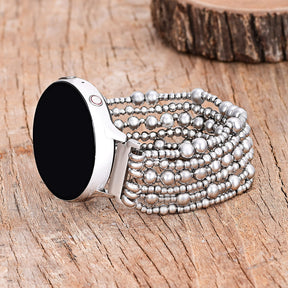 Platinum Demure Stretch Apple Watch-band