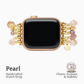 Stretch-Armband Apple Watch mit Perlmuttrosette