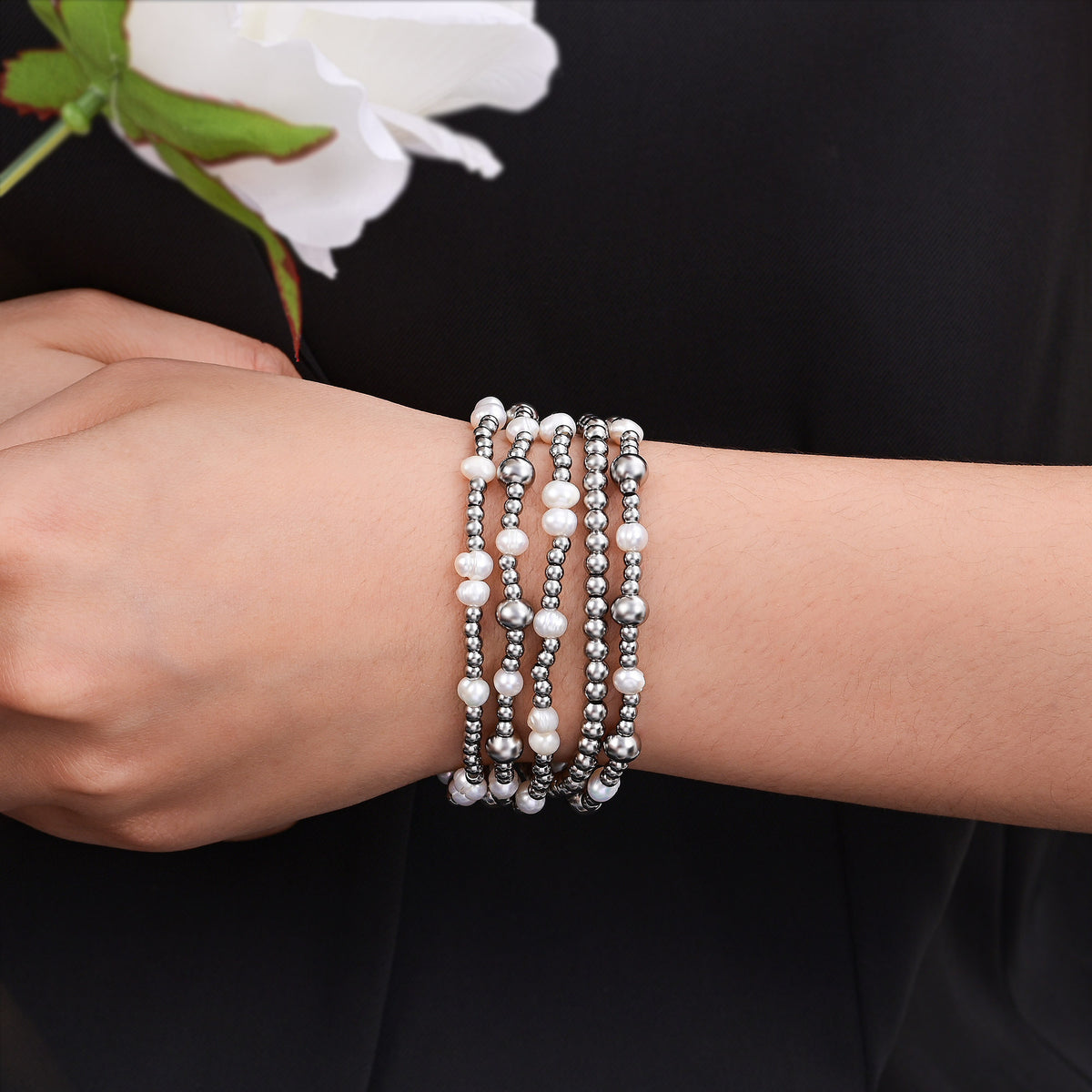 Ensemble de bracelets en perles scintillantes