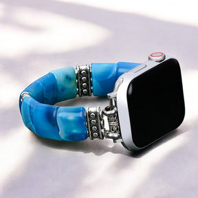 Serene Abyss Agaat Stretch Apple Watch Bandje