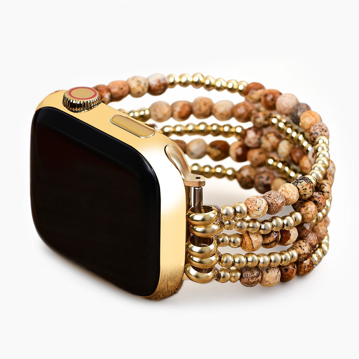 Golden Earth Jasper Stretch Apple Watch -band