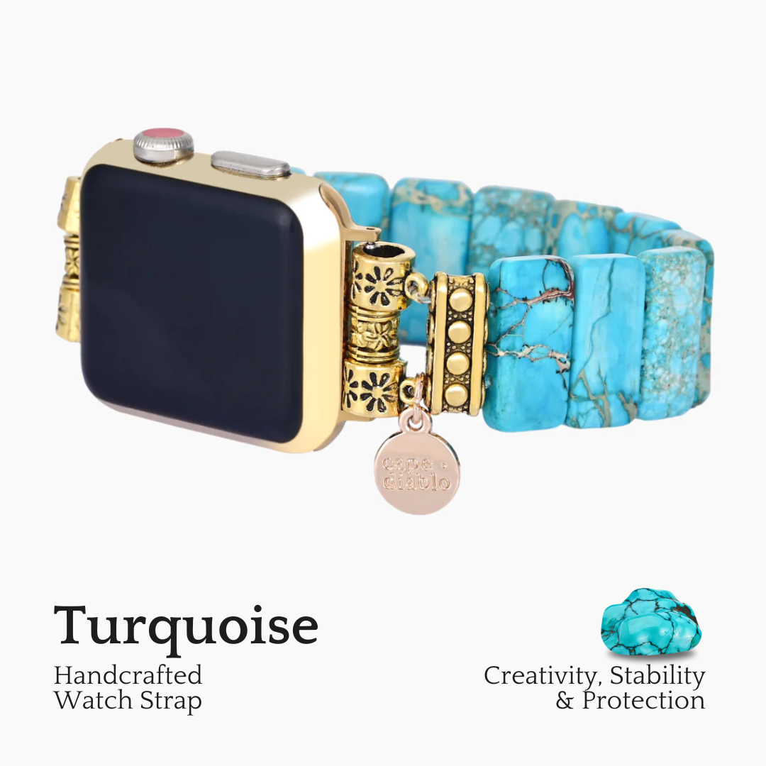 Turquoise Tibetaanse Jasper Stretch Apple Watch -band