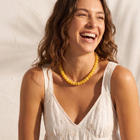 Grove honingkleurige glowketting