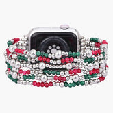Feestelijke Zilveren Elegantie Stretch Apple Watch Band