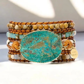 Blauwe Aarde Jaspis Steen Armband
