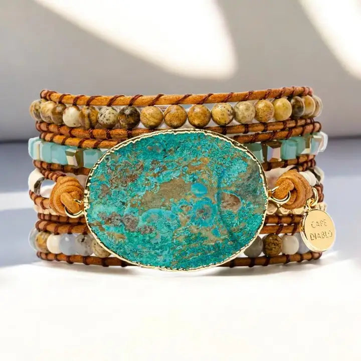 Blauwe Aarde Jaspis Steen Armband