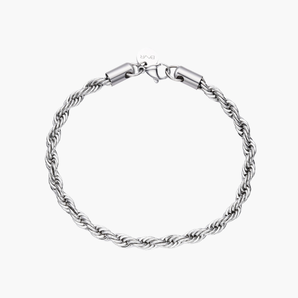 Bracelet en corde (argent) 5 mm