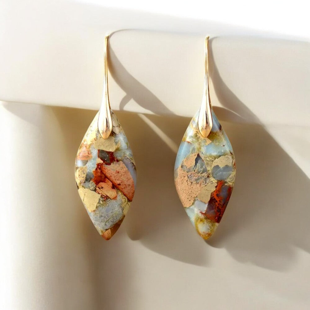Boucles d'oreilles Terra Hues Leaves Jasper
