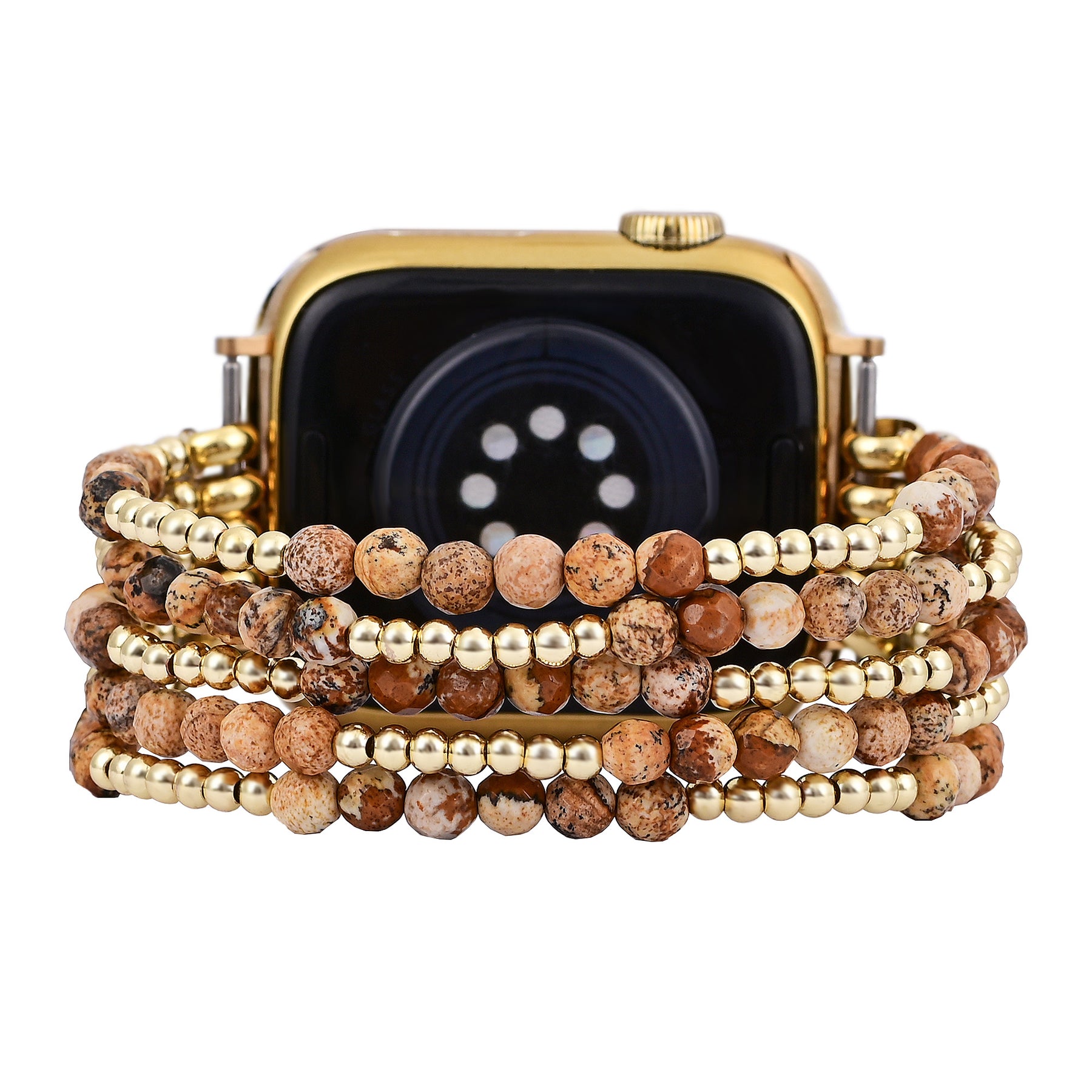 Golden Earth Jasper Stretch Apple Watch -band