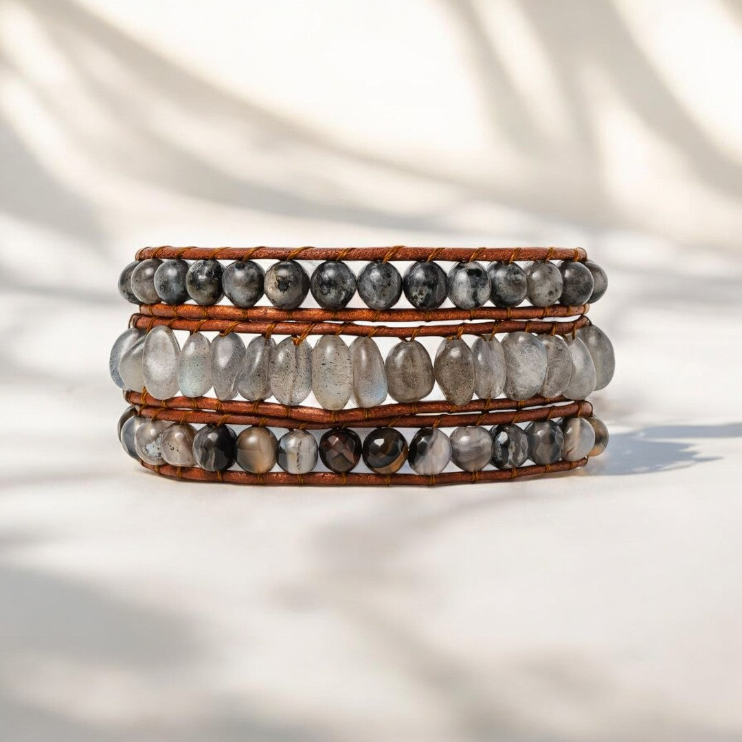 Bracelet artisanal en labradorite