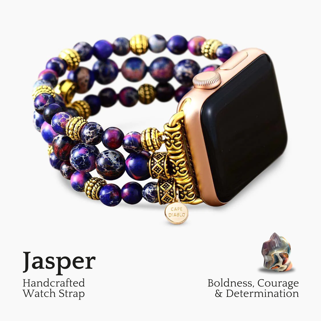 Paarse Jasper Stretch Apple Watch -band