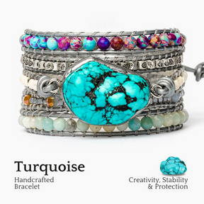 Bracelet Wrap Protection Turquoise Guérison
