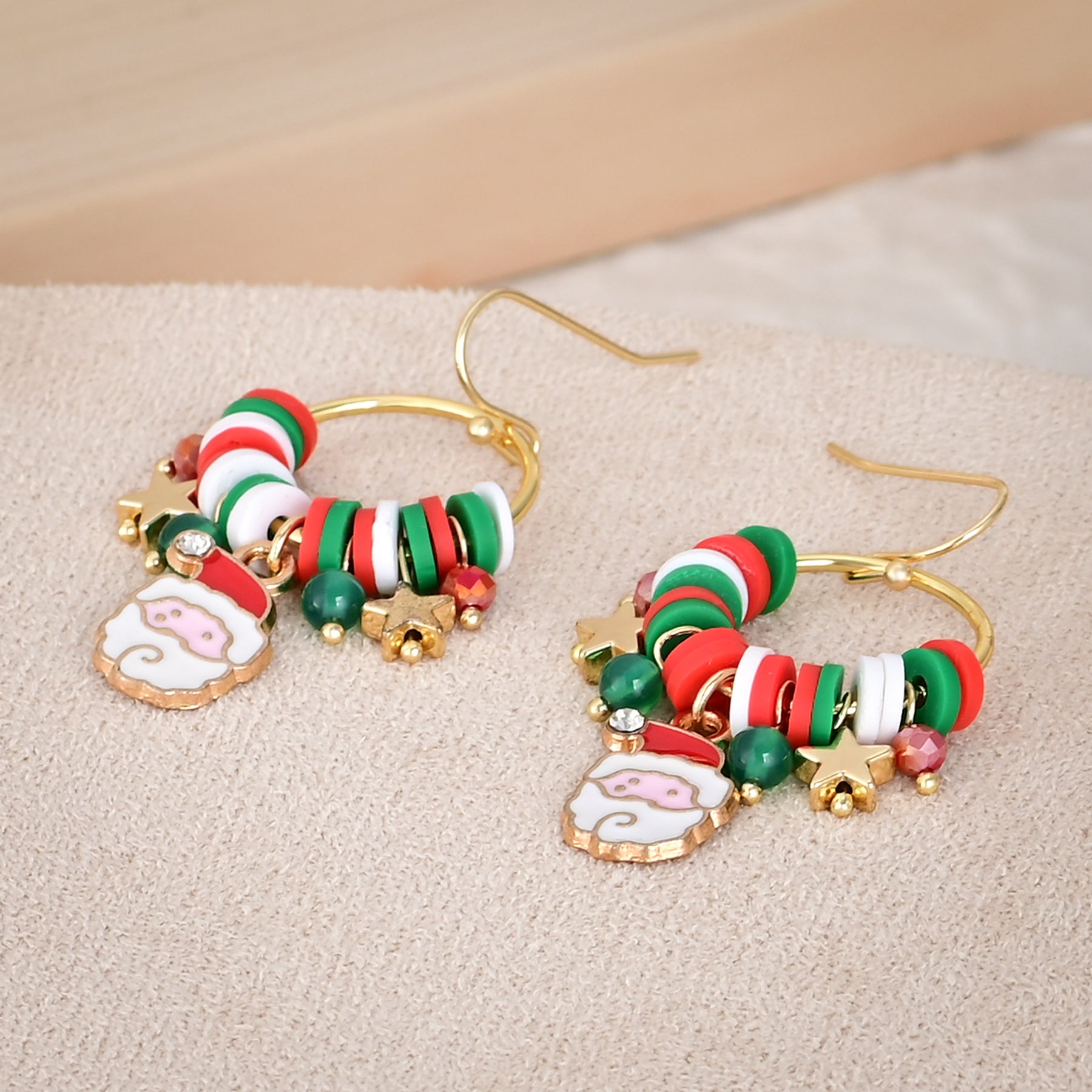 Boucles d'oreilles pendantes orbite stellaire du Père Noël