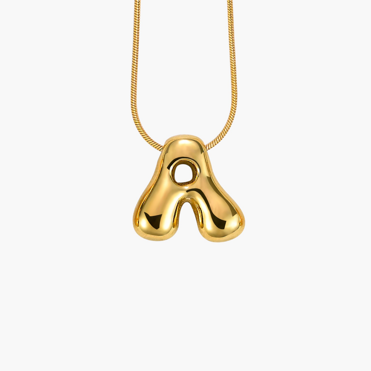 Gouden Gloed Bubbelletter Initiaal Ketting