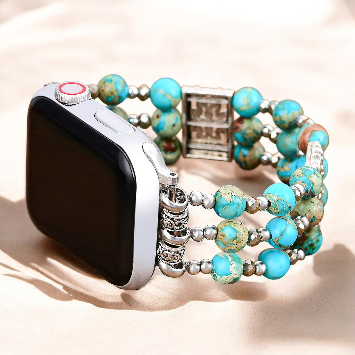 Ambachtelijke Turquoise Spirit Stretch Apple Watch-band