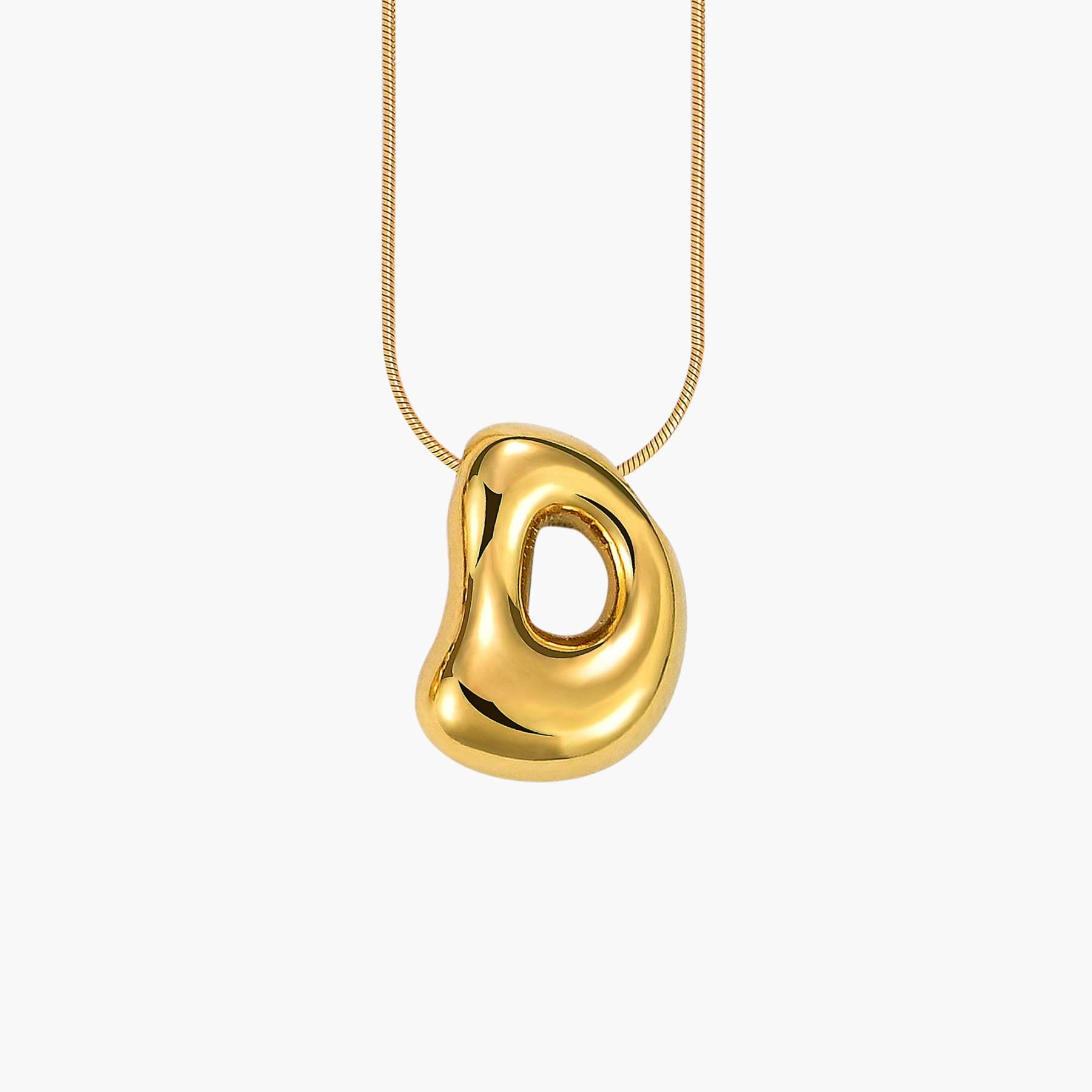 Gouden Glow Bubble Letter Initial Ketting