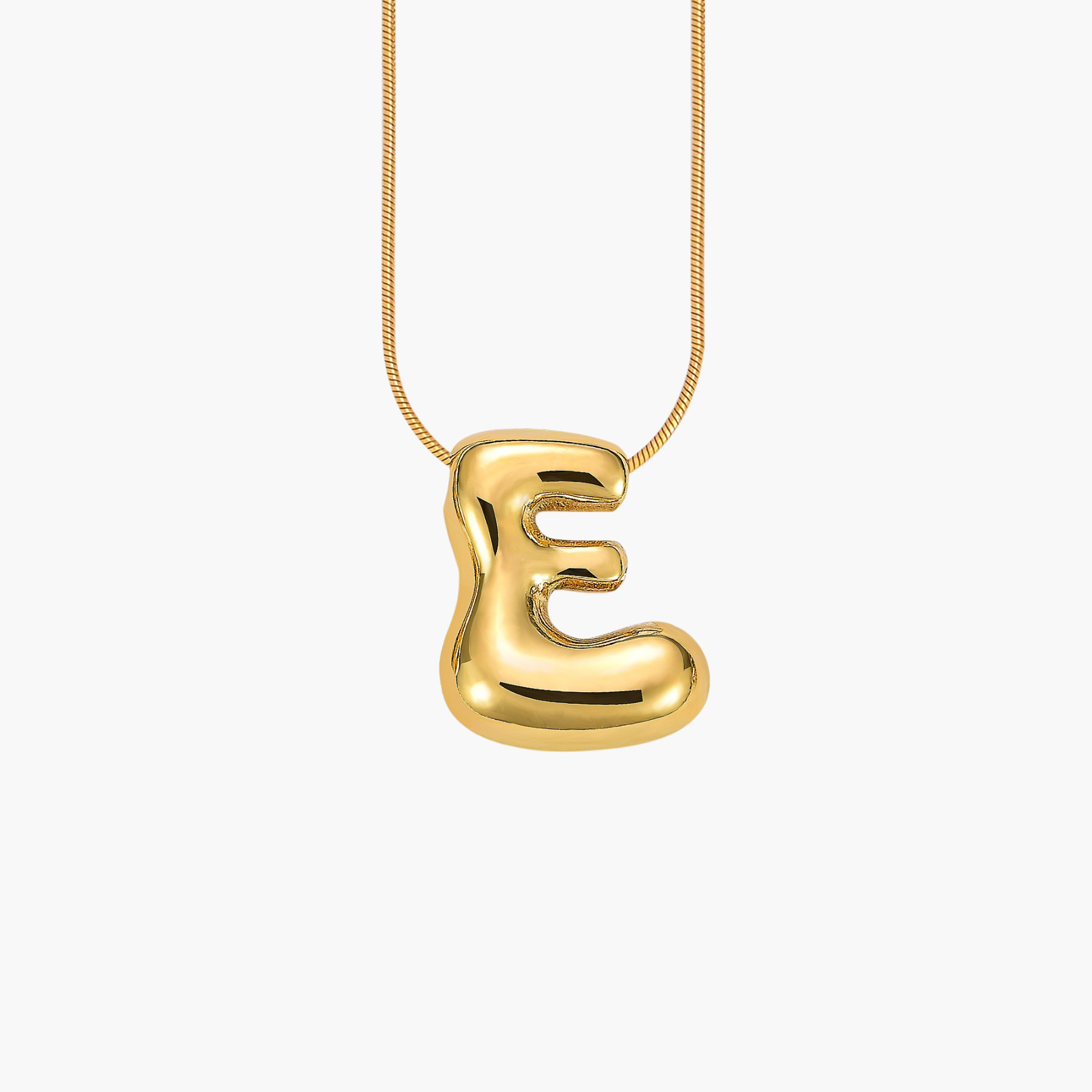 Gouden Glow Bubble Letter Initial Ketting