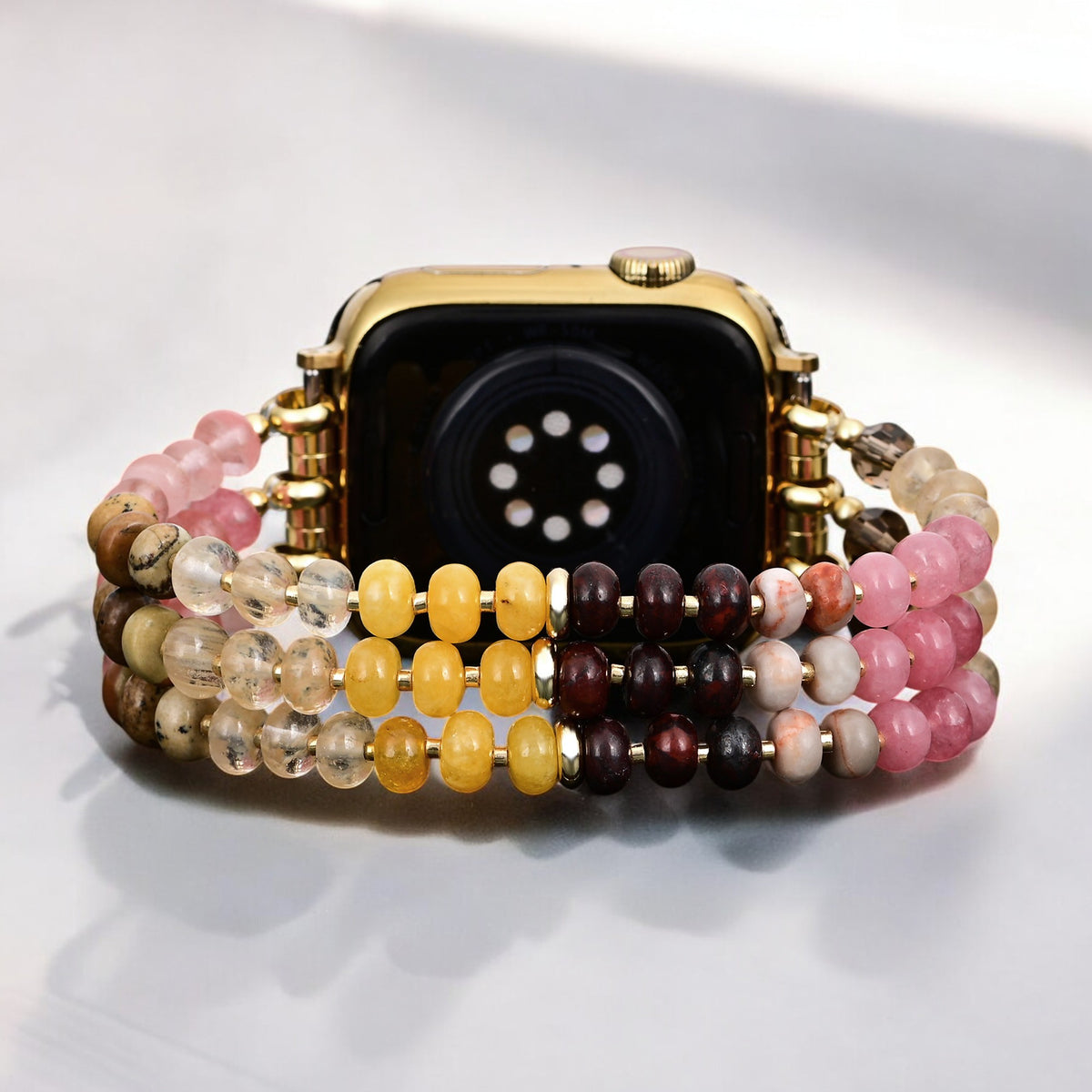 Amber Bloom Stone Stretch Apple Watch Bandje