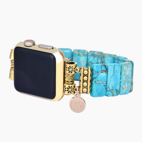 Turquoise Tibetaanse Jasper Stretch Apple Watch -band