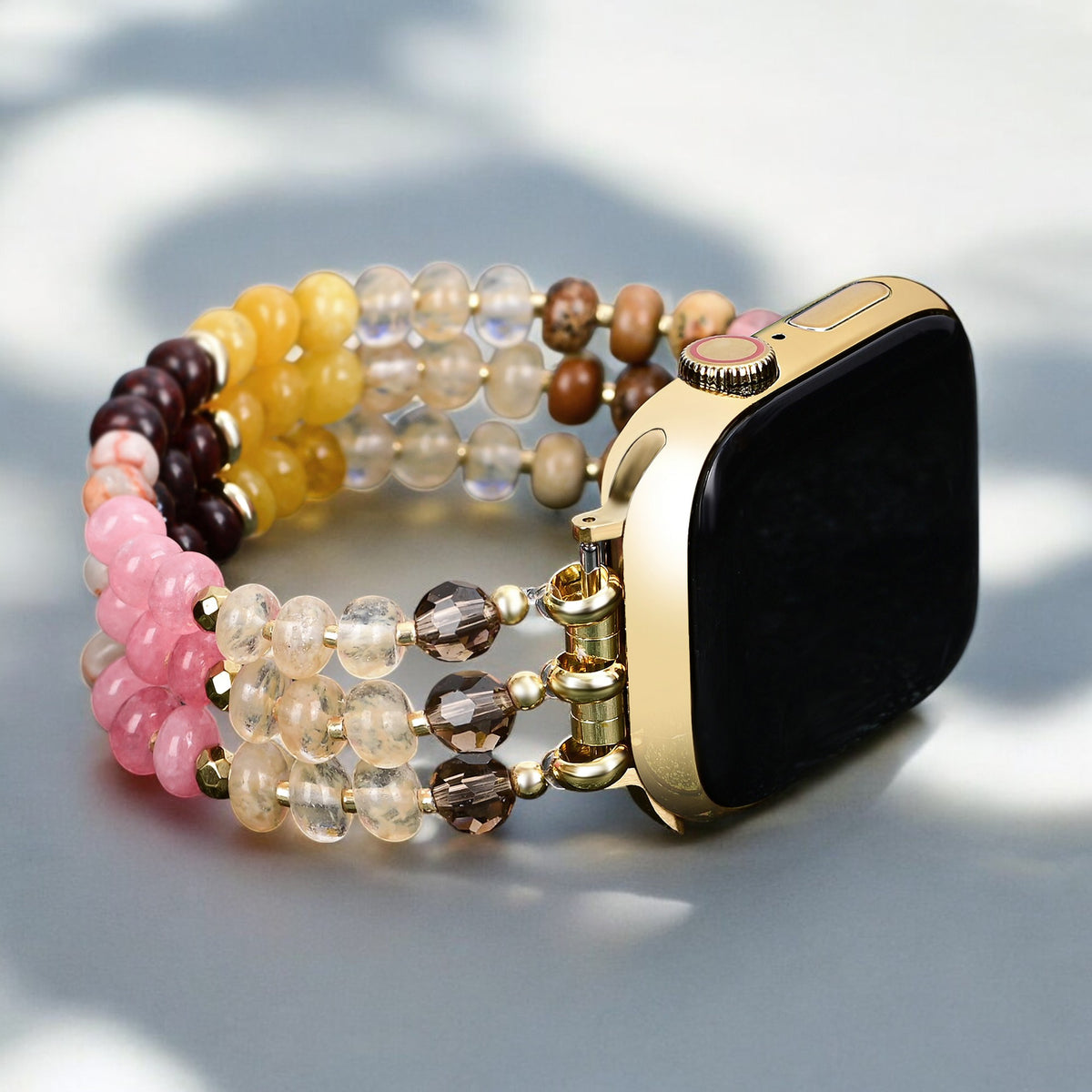 Amber Bloom Stone Stretch Apple Watch Bandje