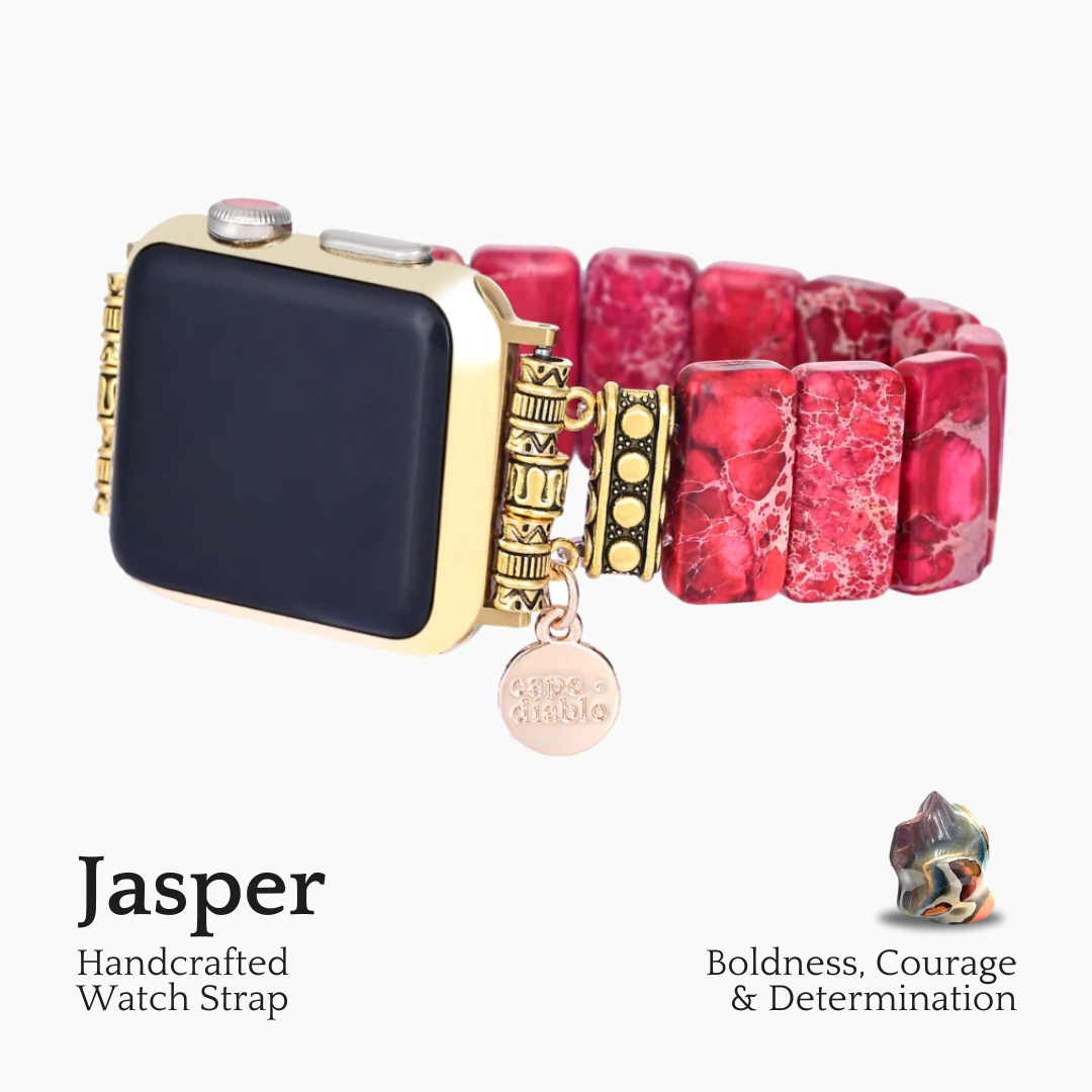 Scarlet Tibetaanse Jaspis Stretch Apple Watch Band